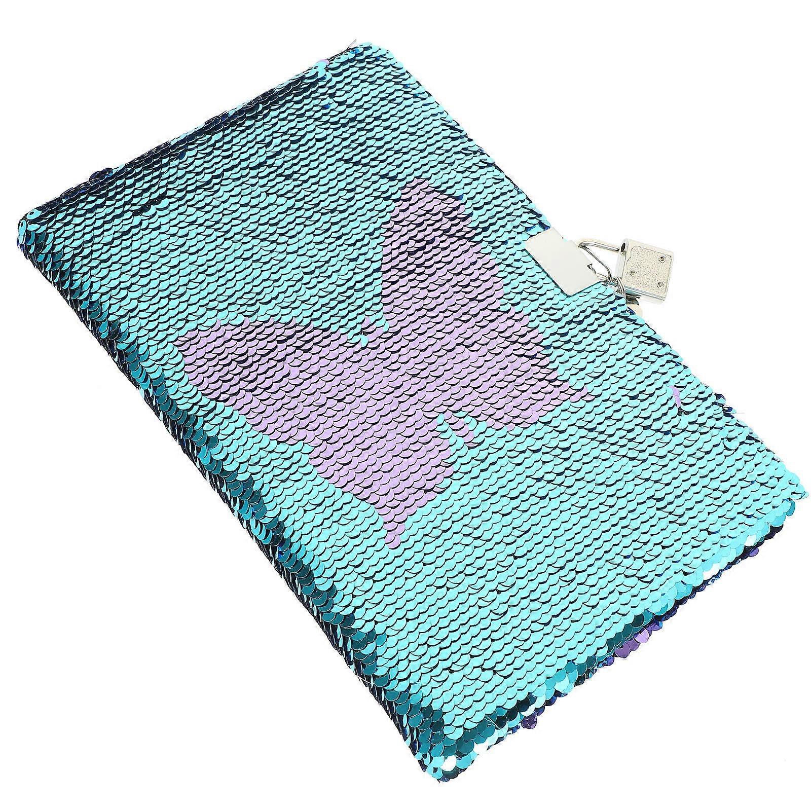 Girl Sequin Notebook for Writing 3Pcs with Glitter Lockable Reversible Cover