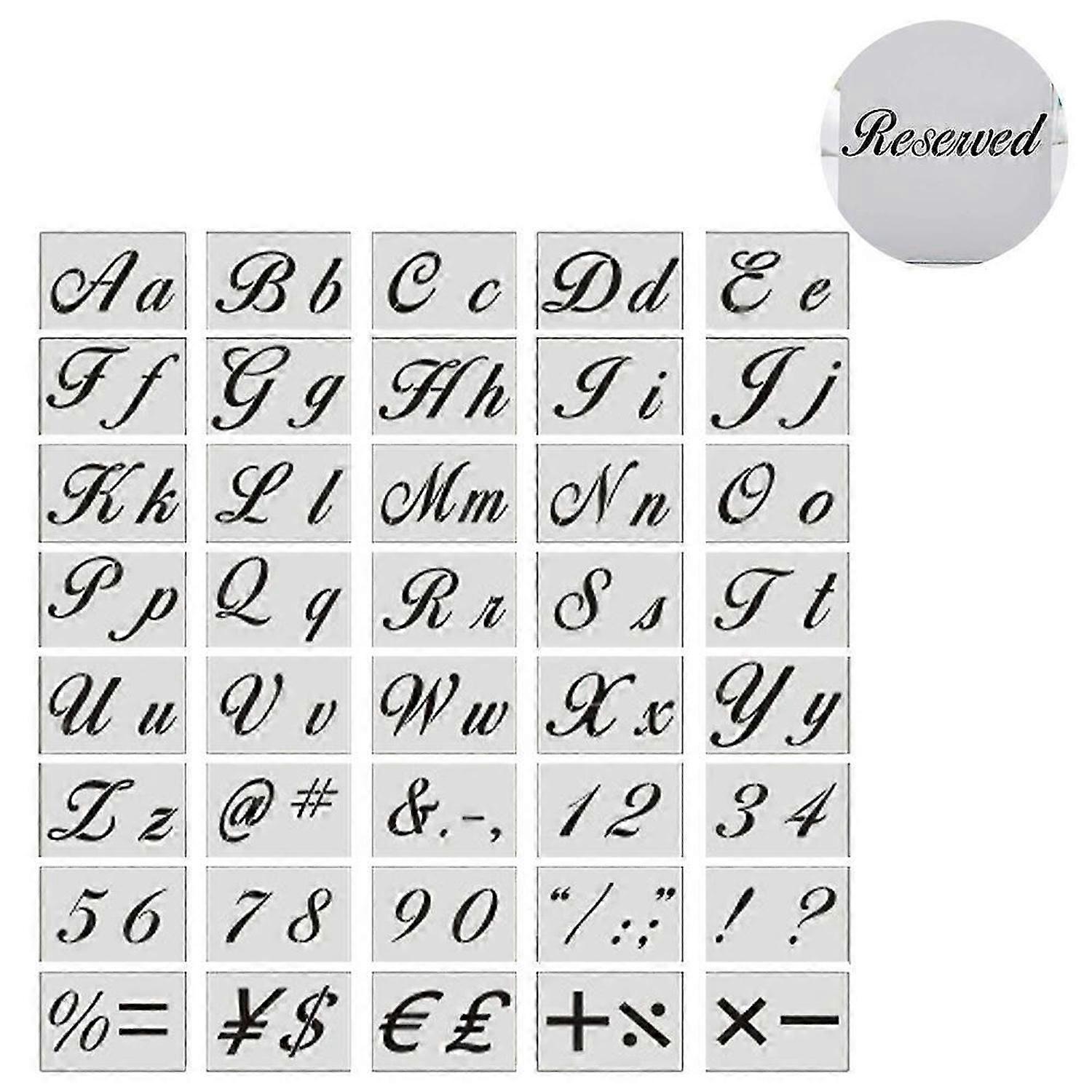 40 pcs Letter Stencils, Reusable Plastic Alphabet Stencils,21x15cm