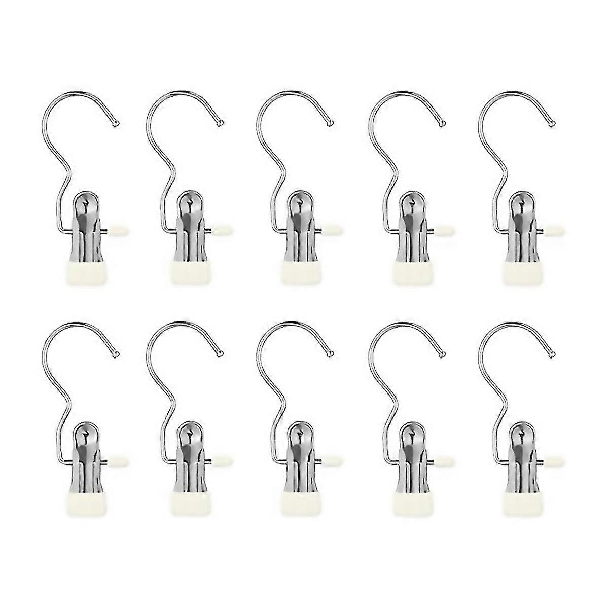 For Laundry Hooks Hanging Clip Clotheshat Pants Towel 10pc Beige