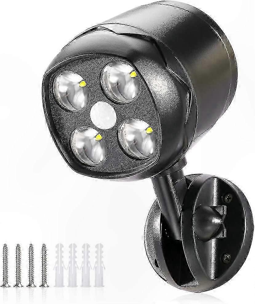 Motion Sensor Outdoor Wall Light, Battery Powered, Black Finish