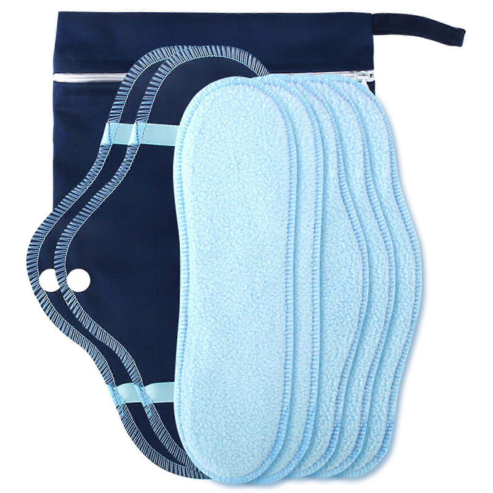 Cotton Menstrual Pads 8Piece Portable Foldable Washable Period Cloths With Zippered Storage Bag Set