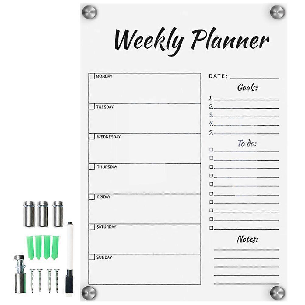 Multifunctional Memo Board for Home Use 3Sets Weekly Plan Transparent Display