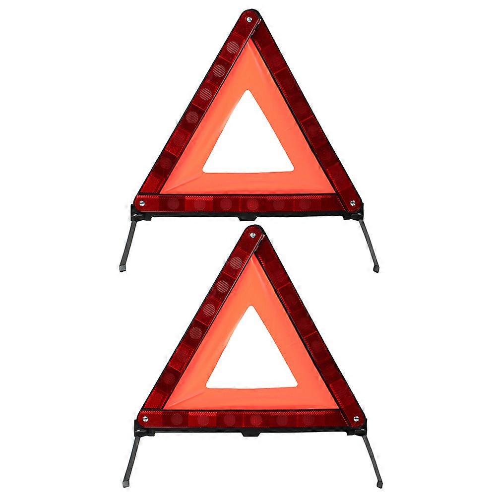 Warning Sign Roadside Warning Sign for Road Safety 2Pcs Red