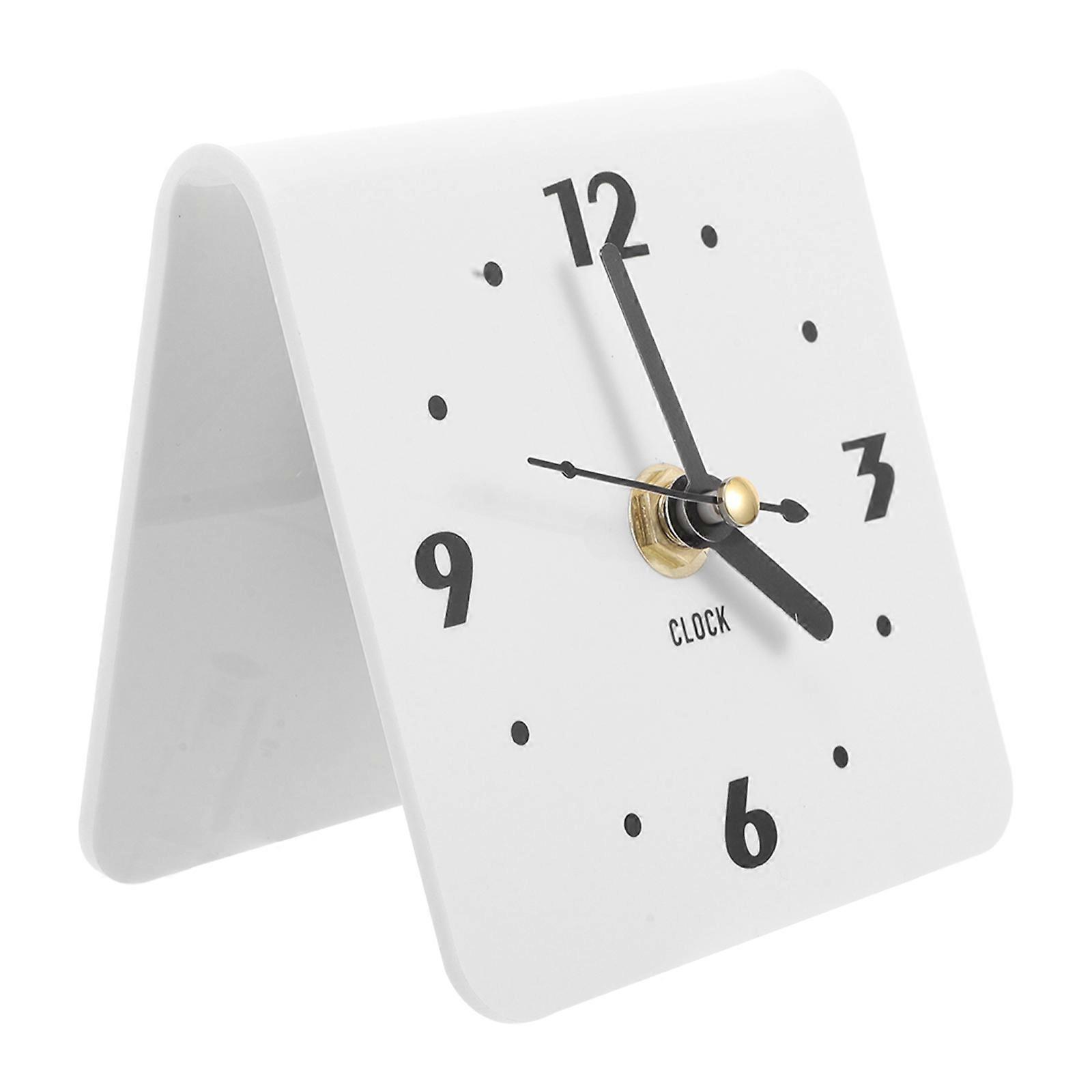 5Pcs Table Clock Noise-Free Minimalist Style Nightstand Decorative Clock 10X10X6.80CM Accurate Timekeeping