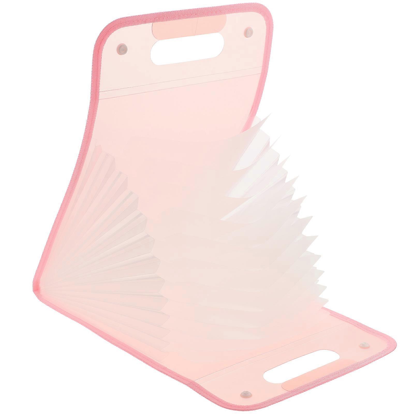 Expandable Accordion Folder 3Pcs Organized Folder For Office Use 37X24Cm Pink Filing