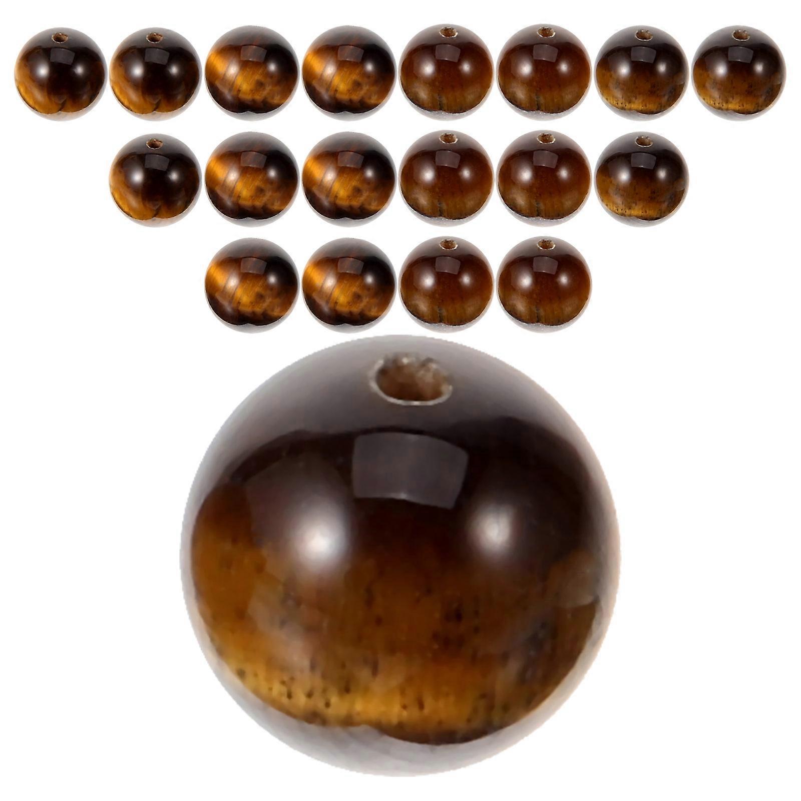 30Pcs Durable Round Loose Beads Natural Stone Beads For Jewelry Making 0.80X0.80X0.80CM Essentials For Handmade Craft Projects