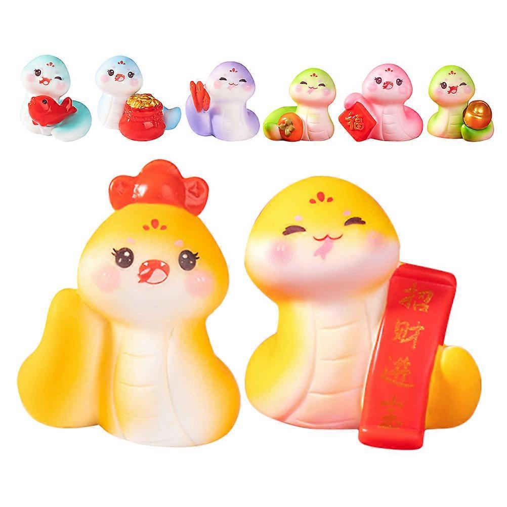 Snake Zodiac Sculpture Resin Miniature Snake Figurines 24Pcs for Decoration