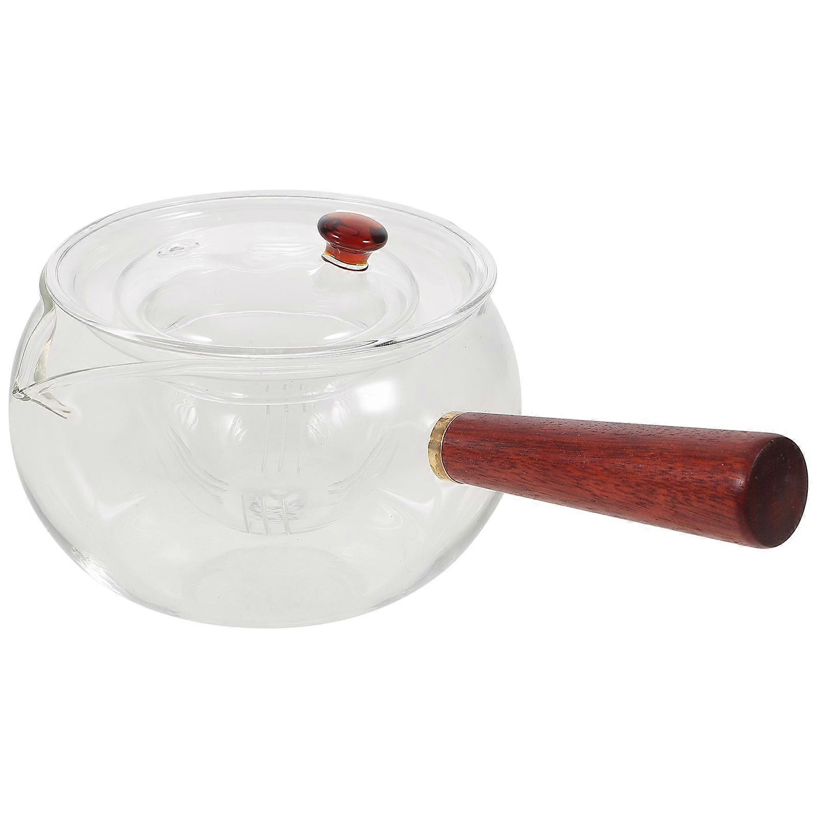 Blooming Loose Leaf Glass Teapot With Infuser For Stress Relief Use In Office And Home 17.50X10.10X8.00cm 3Pcs