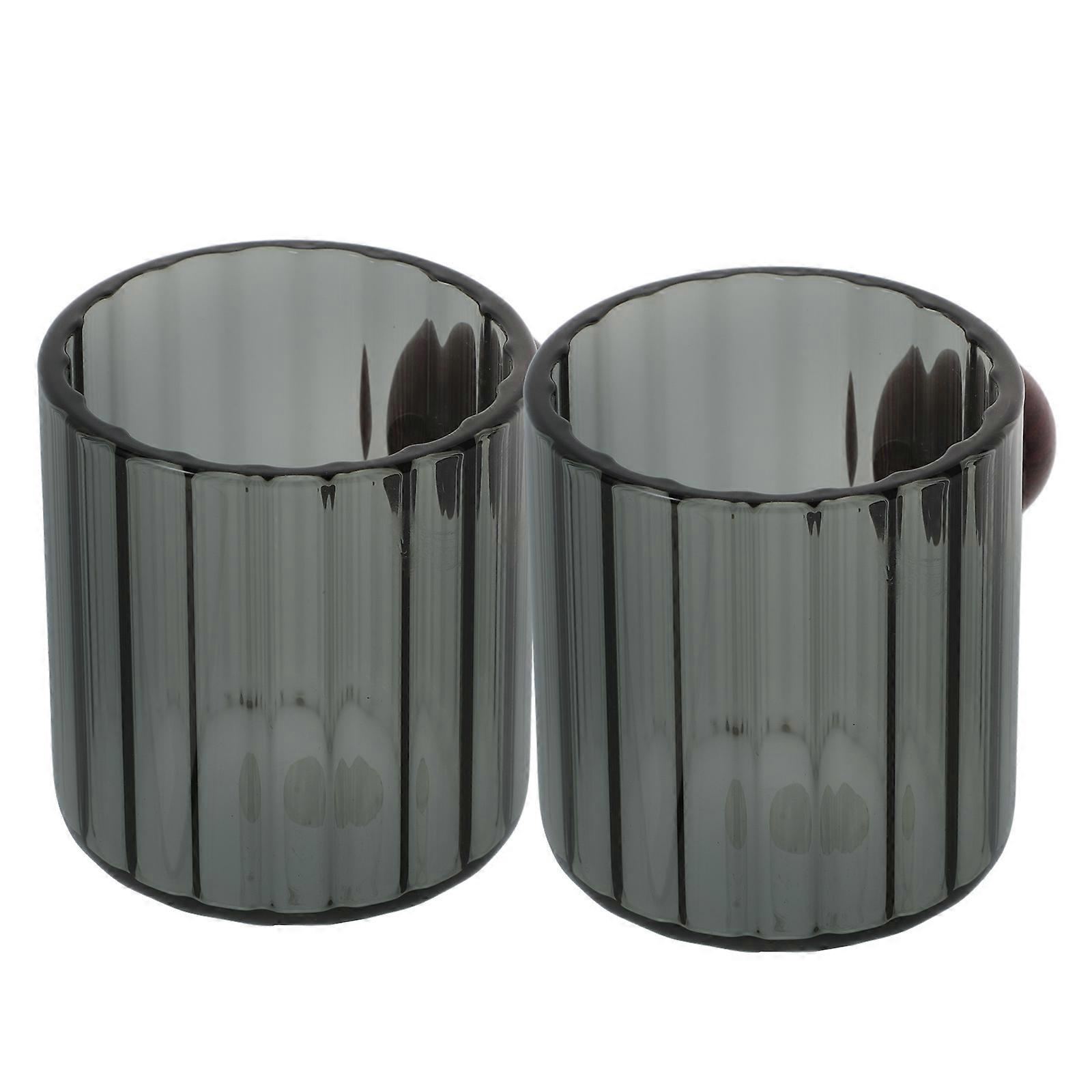 Glass Espresso Cups with Wooden Handle for Coffee 2Pcs Milk Measuring Cups
