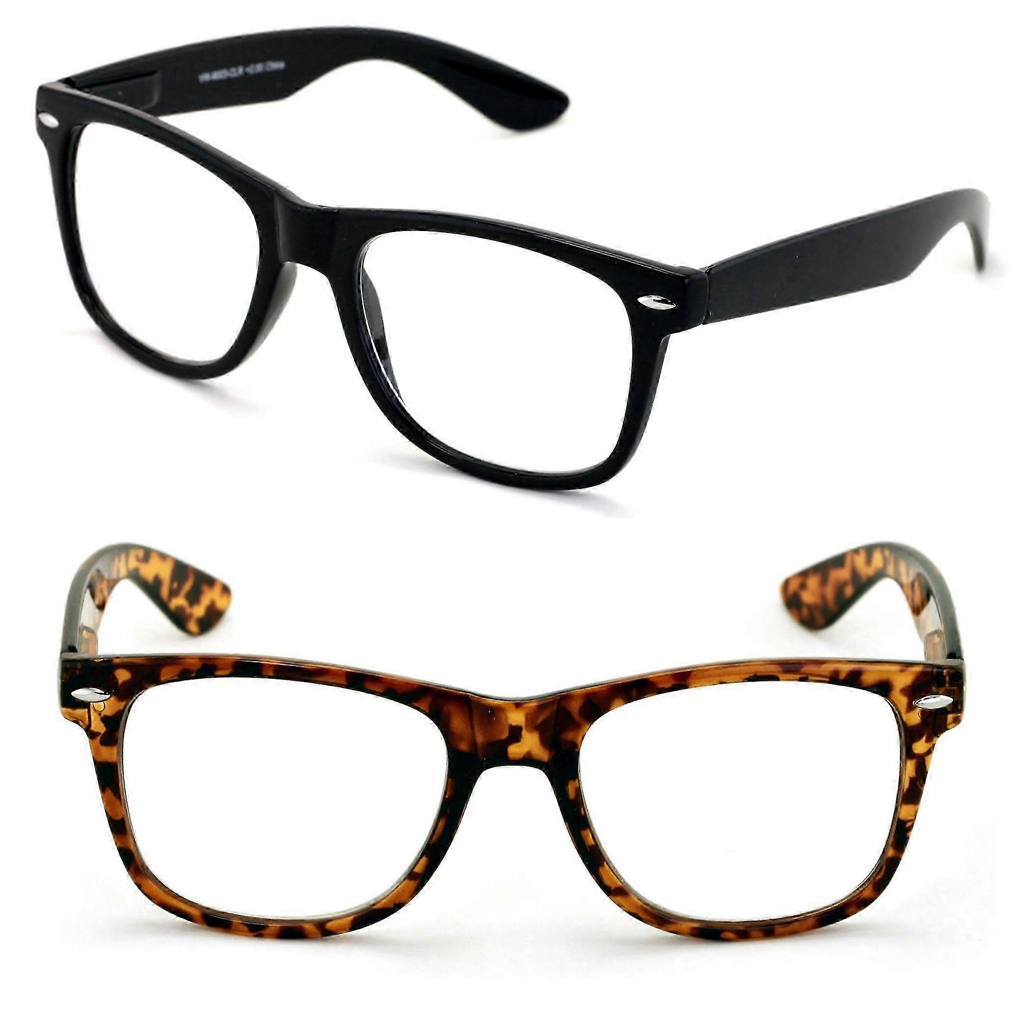 V.W.E. 2 Pairs Large Reading Glasses - Wide Fitment - Classic Design Comfortable Fitment +1.25 2025