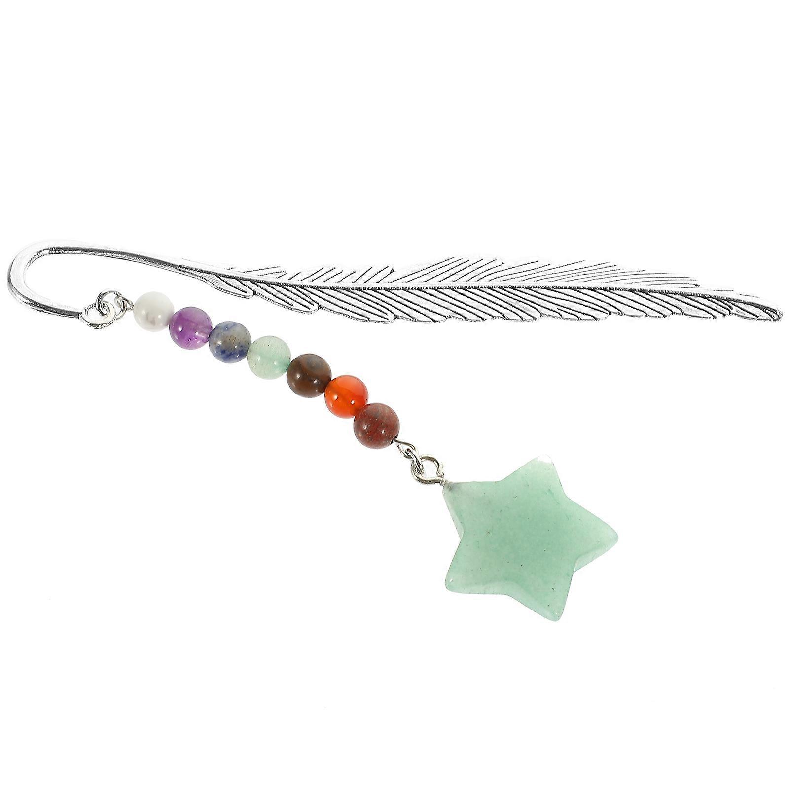 Crystal Pendant Bookmark Decorative Plume Shape for Reading 5Pcs