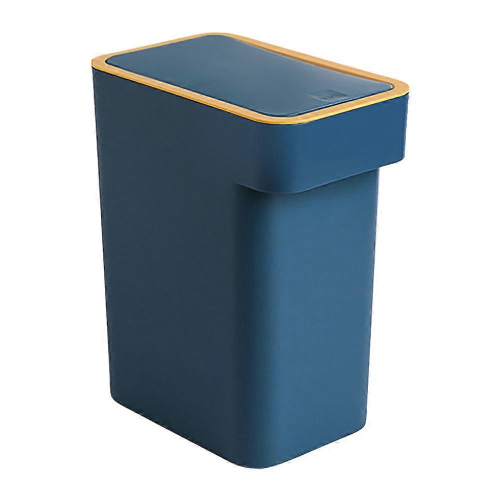Garbage Can with Cover Press Type 2Pcs for Home Use Kitchen Blue