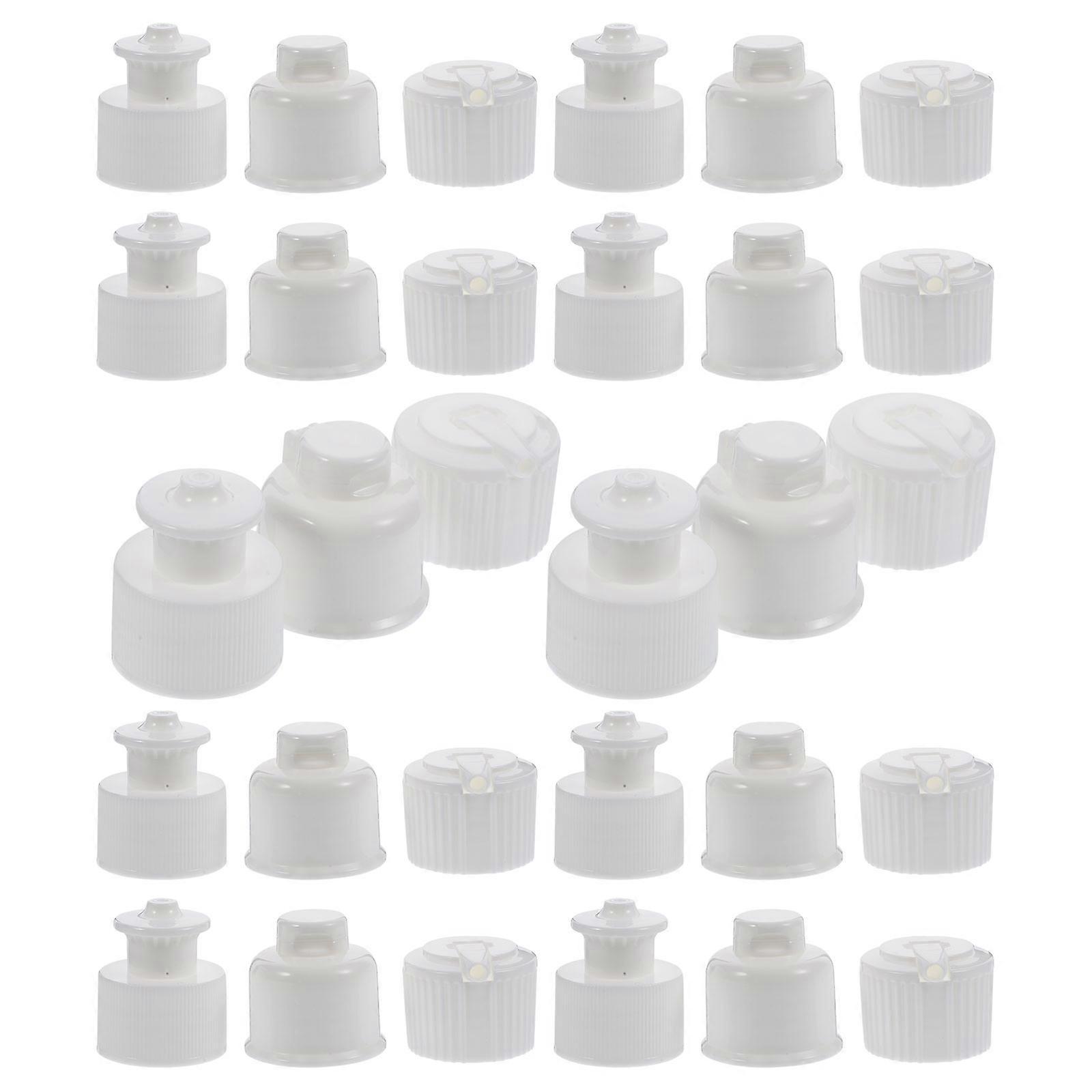 Replacement Water Bottle Lid Plastic Bottle Caps Bottle Covers White Durable Use 30Pcs