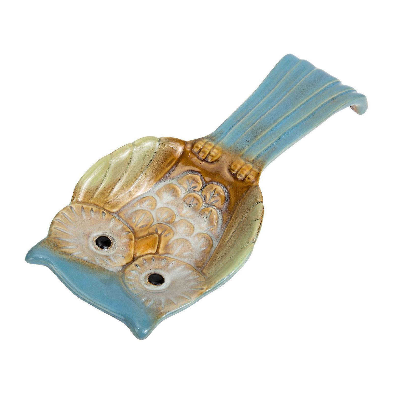 Ceramic Spoon Holder with Owl Design for Kitchen Use 3Pcs Pack