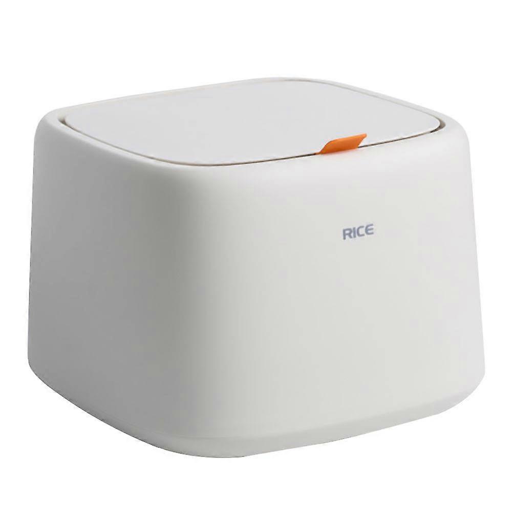 Rice Bucket Household Dustproof Food Storage Container for Kitchen Use ABS Material 27x27x21.5cm White 1Pack