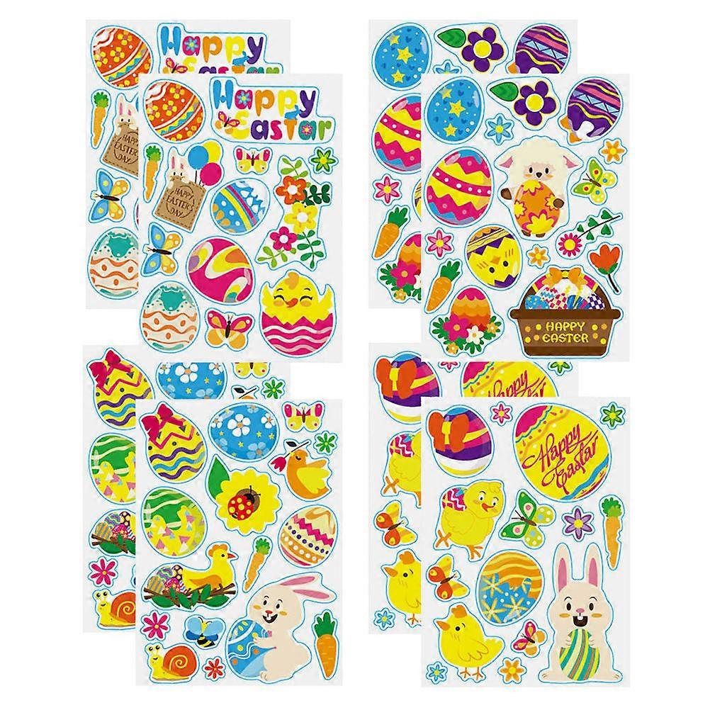 Assorted Color Wall Decals Easter Rabbit Stickers for Decoration 2Sets