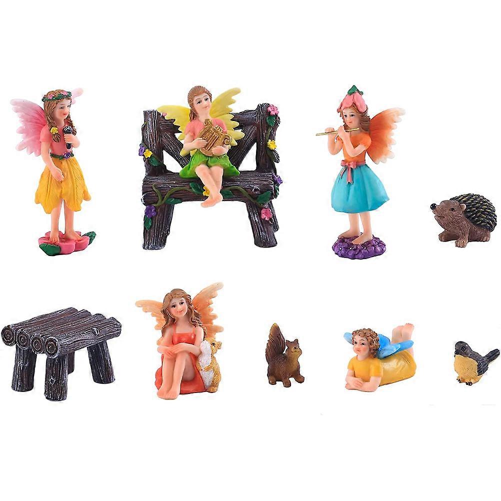 Miniature Flower Fairy Model Small Fairy Ornaments for Decor 4Sets
