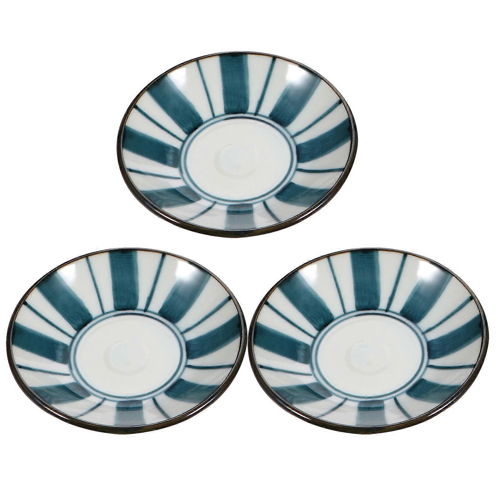 Kitchen Snack Plates Ceramic Small Plates for Serving Tray 3Pcs Assorted