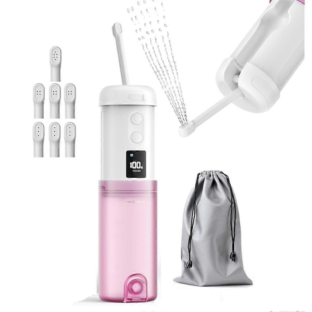 Portable Bidet -250ml Water Tank, with 5 Sprays Modes, 2000mAh Rechargeable Electric Bib, with 8 Replaceable Nozzles