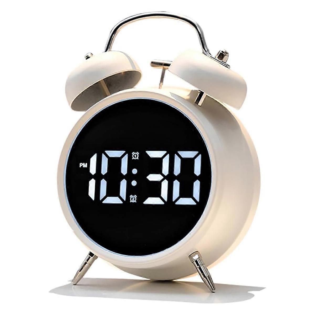 Clock for Sleepers Retro Metal Bell,Large Big Numbers Display B