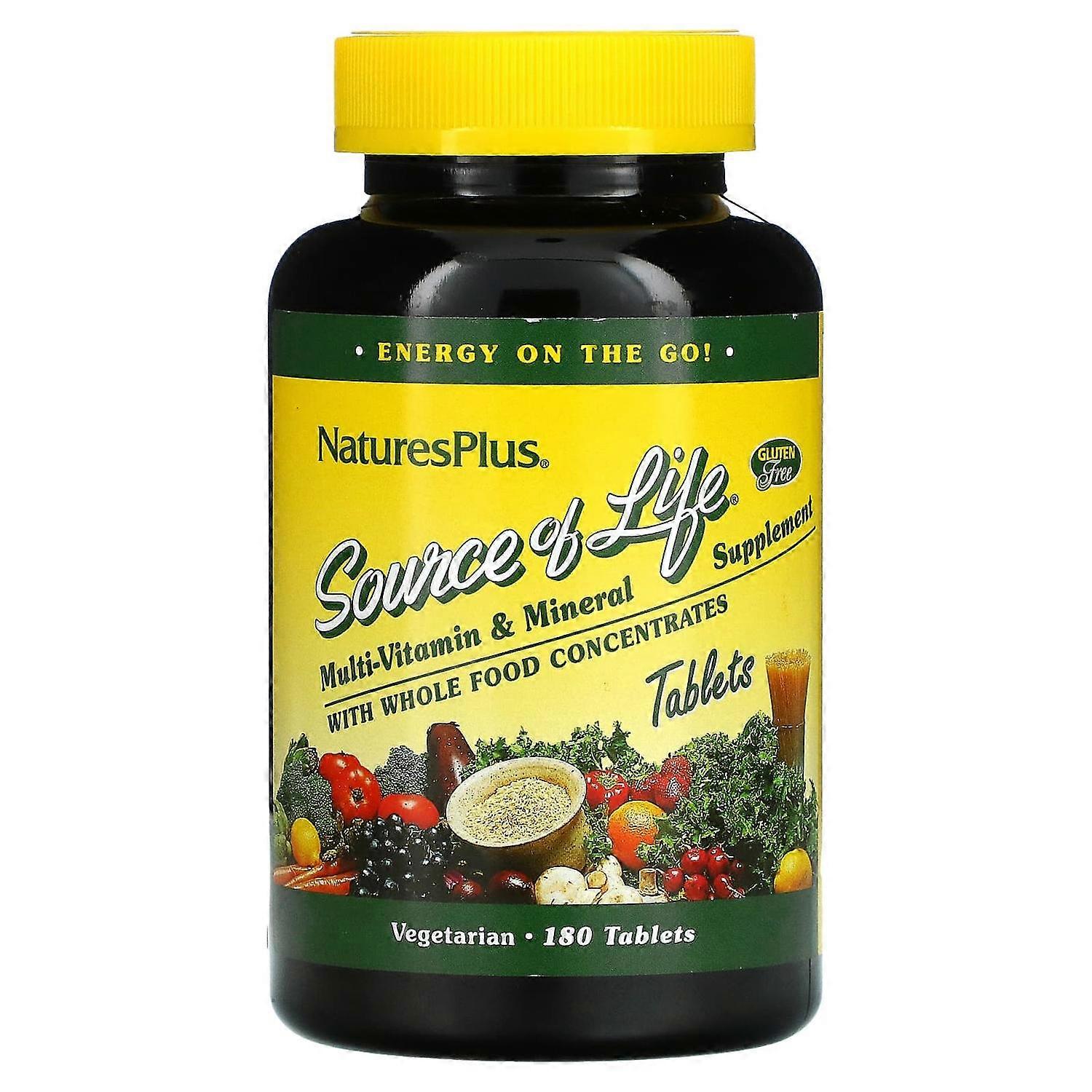 NaturesPlus, Source of Life, Multi-Vitamin & Mineral Supplement with Whole Food Concentrates, 180 Tablets