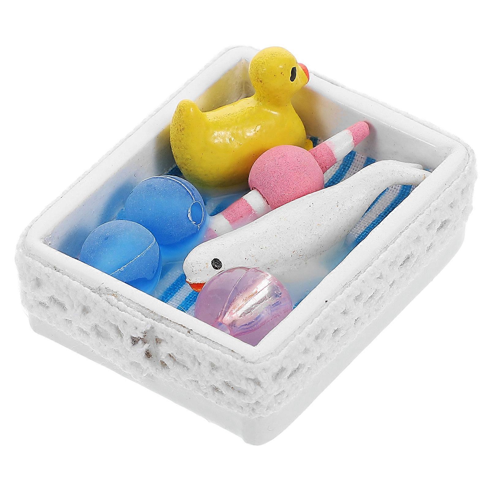 Assorted Room Dollhouse Model for Bath Toy Organizer 1:12 Scale