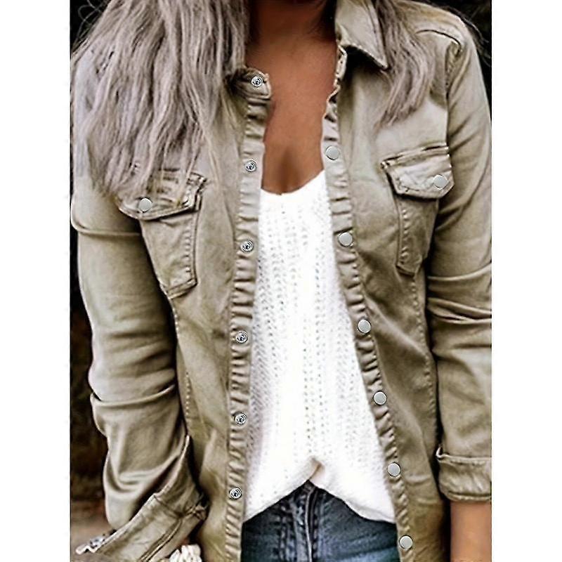 Women's Elegant Casual Button Front Blouse Non See Through