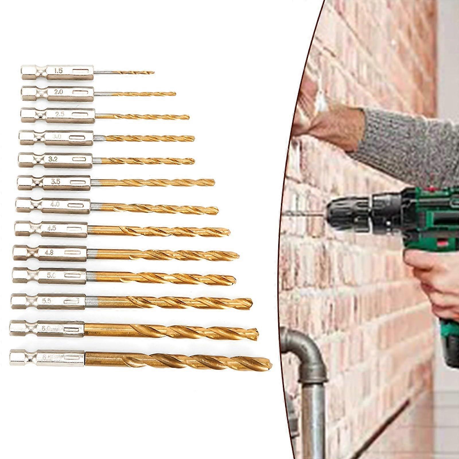 HSS  Speed Steel Drill Bits Set, 13Piece, Hex Shank