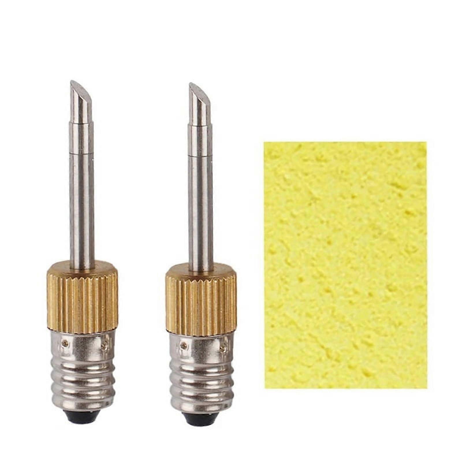 IMCBSTT 2 Pcs Soldering Iron Tip with Sponge E10 Interface Welding Tips USB Soldering Tip Soldering Tools Set C Type