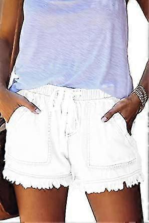 Women's Casual Loose Fashion Shorts Elastic Waist Drawstring Comfortable Paper Bag Shorts