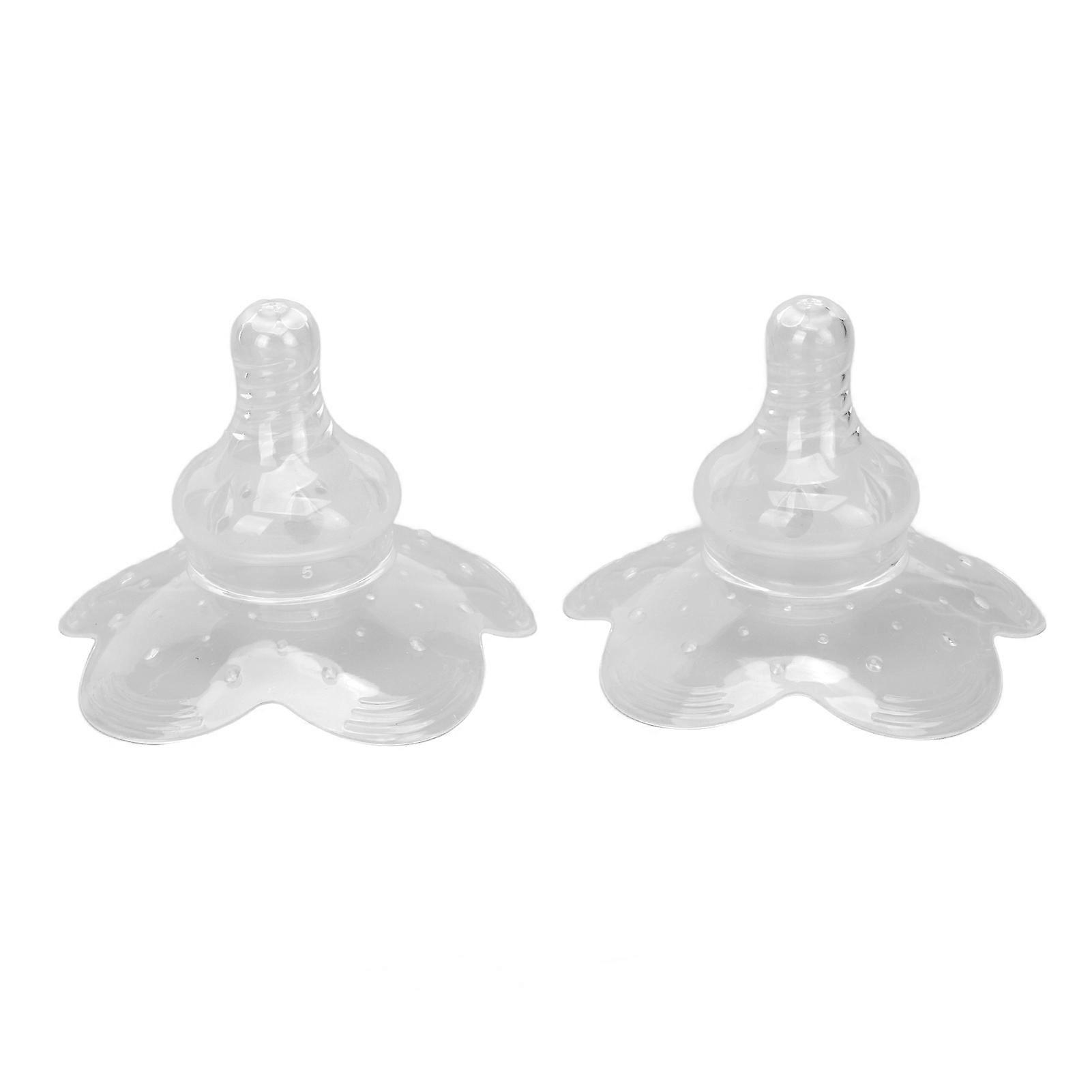 2pcs Nipple Shield Silicone Nursing Breastfeeding Nipple Shield Protector for Flat Inverted Nipples 
