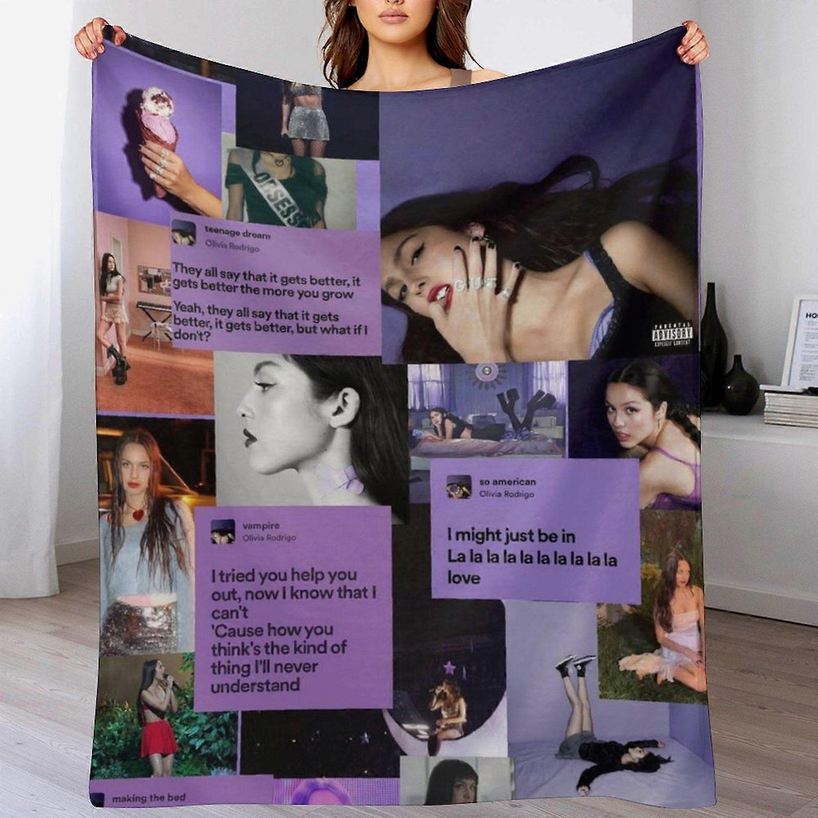 Olivia rodrigo Lightweight Plush Blanket for  Sofa Winter Chilly Weather Anti-Pill Skin Safe