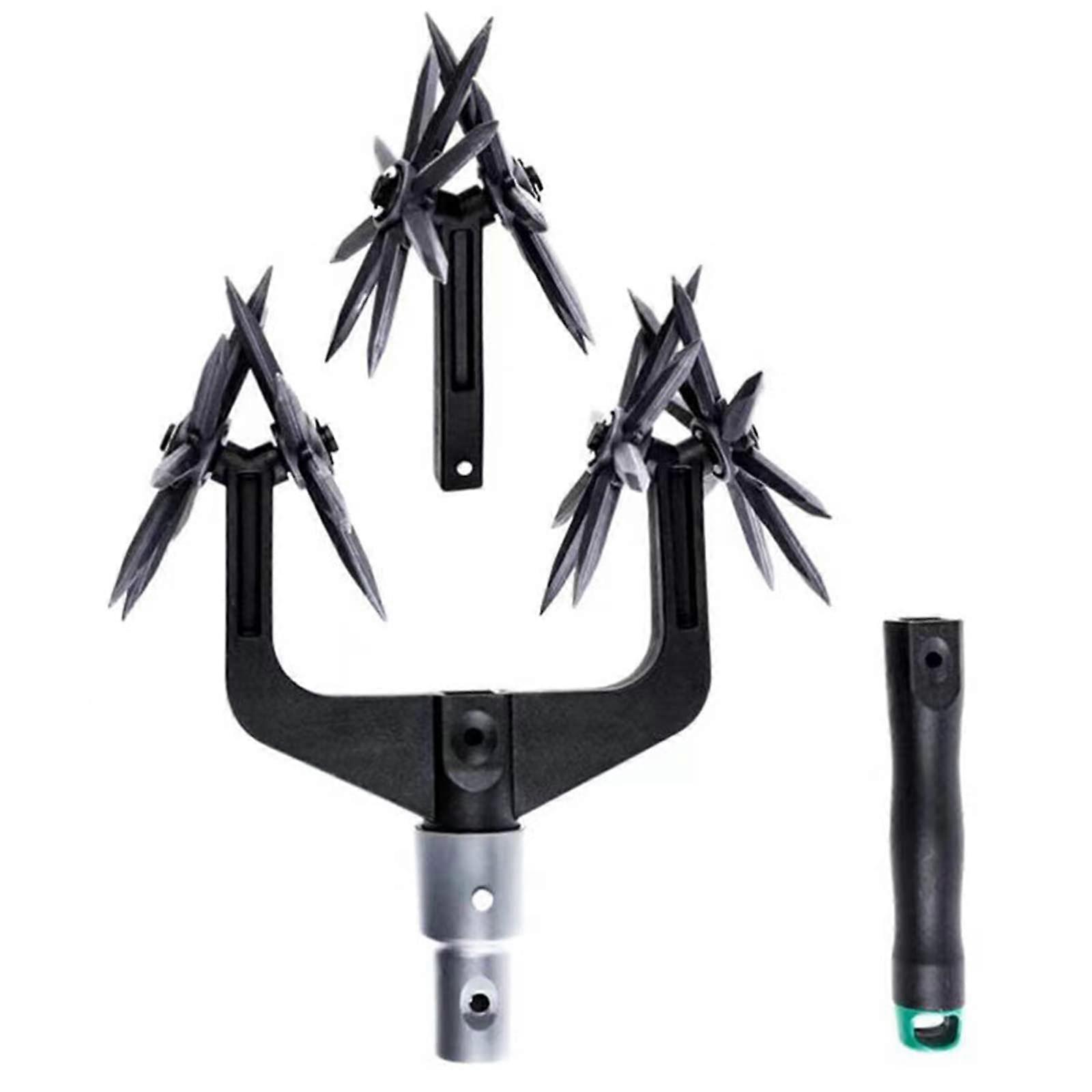 Cultivator Tool, 3Root Reinforced Tines, Detachable Handle, Lawn Aerator Tillers For Vegetable Patch Allotment