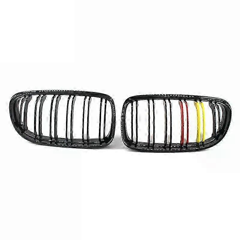 Gloss black M-color grille for BMW E90 E91, front double line design