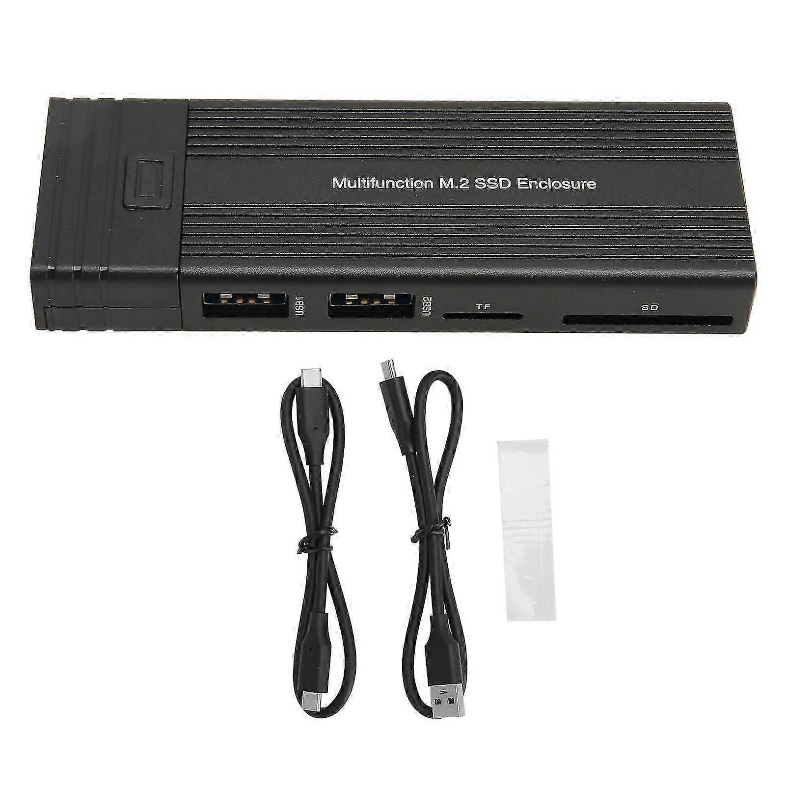 M.2 SSD Enclosure Multifunction USB3.2 Gen2 PCI Solid State Drive Enclosure for NVMe SATA for Windows for Linux for OS X YC156  (Not Inclube Hard Disk