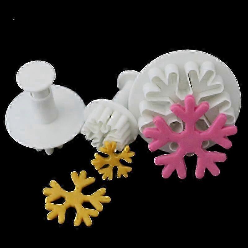 6 PCS Snowflake Spring Mould Fondant Cake Tool Biscuit Embossing Printing Mould DIY Baking Tools Snowflake Shape
