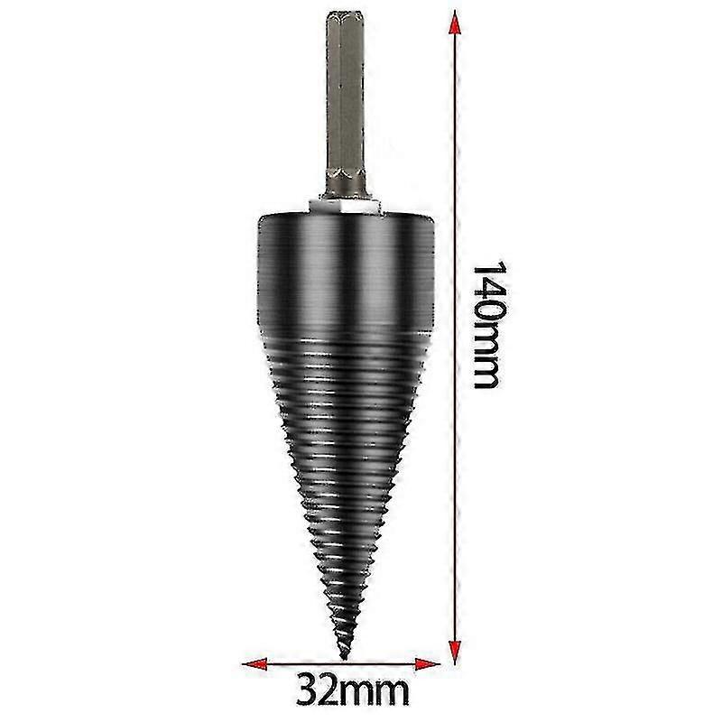 (32mm-hex Shank) High Speed Firewood Drill Bit Wood Splitter Screw Splitting Cone Driver Tools