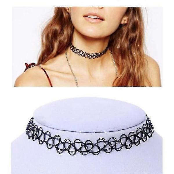 2er-Pack Choker Halskette - Einheitsgröße Schwarz Einheitsgröße