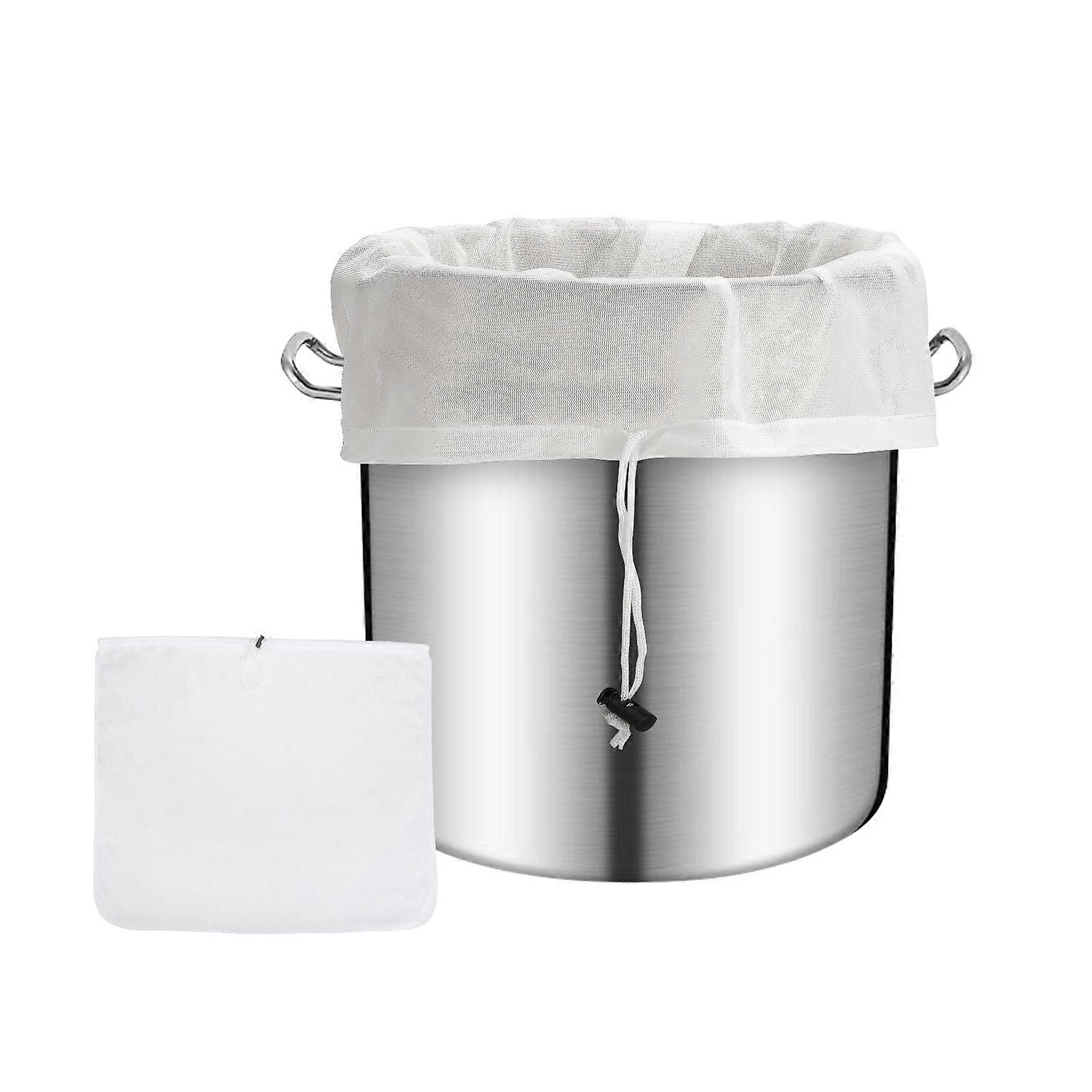 Reusable Brew Bag, Fine Mesh Strainer Bag with Drawstring, 15.75*18.11in, compatible with beer, wine, cheese making