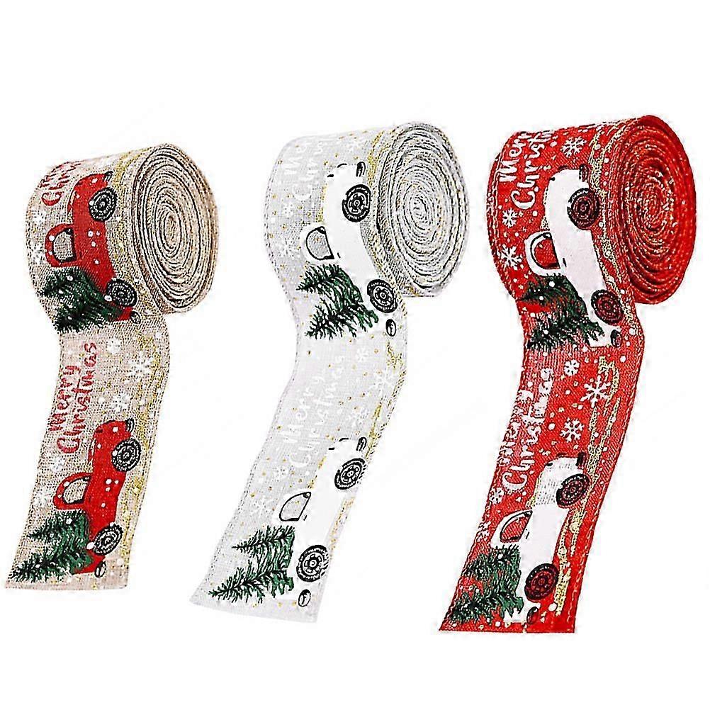 Bow Making Ribbon Christmas Ribbon Tree Decoration Ribbon Home Decor Ribbon Assorted Color 3Set