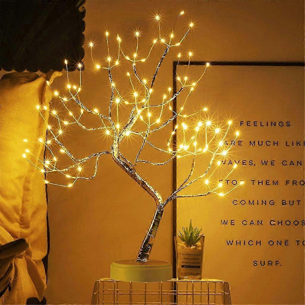 108 LED Firefly Tree String Lights Artificial Fairy Tree USB Battery Powered Touch Switch White Warm Light