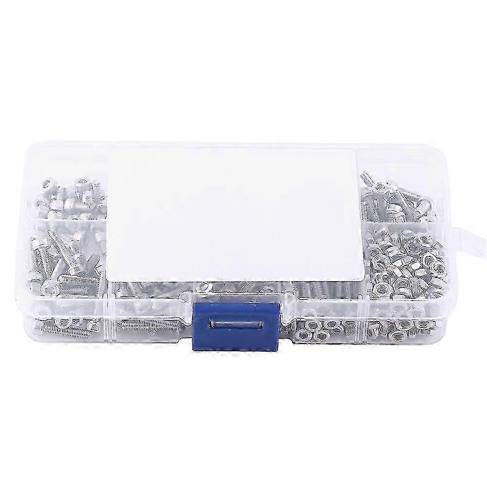 Improved Quality: 340pcs M3 Stainless Steel Hex Socket Cap Head Screws and Nuts Assortment Kit