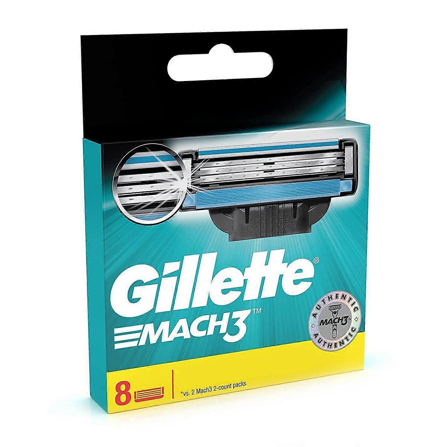 Set of razor cassettes with 3 blades (8 pcs), Mach3 Manual Shaving Razor Blades Set of 8, Gillette