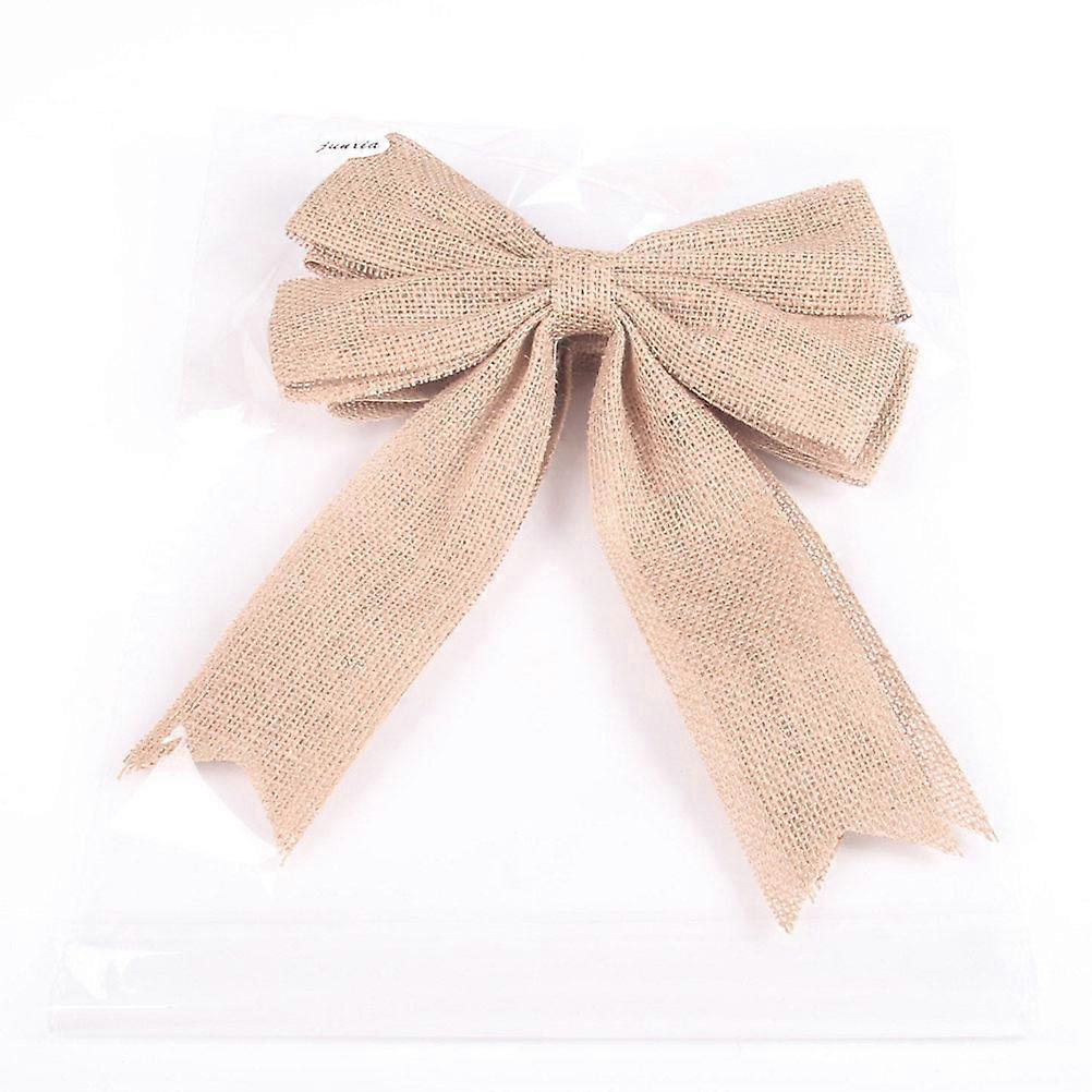 Jute Bowknot for Decorating 2Pcs Portable DIY Burlap Bow Embellishments