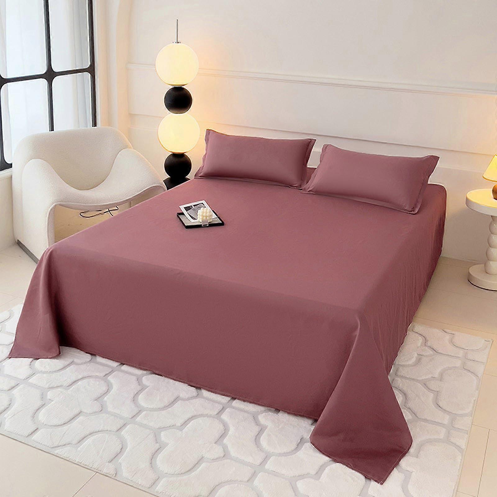 Cotton Flat Sheet Deep Pink 230x250cm Soft Fluffy Bedding for Comfortable Sleep and Home Decor