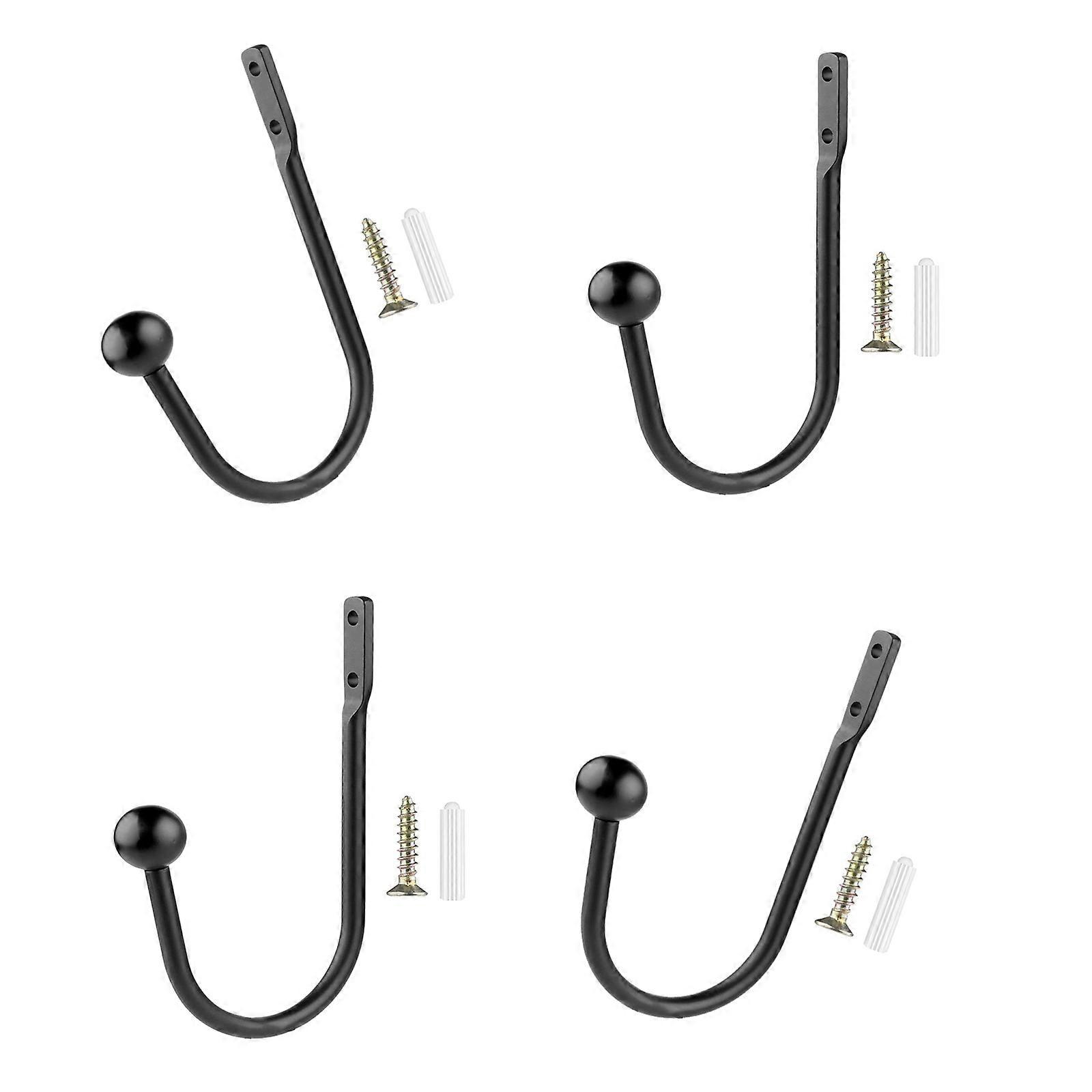2/4 Pack Curtain Hook Aluminum Alloy Tiebacks Hook Accessory for Secure and Stylish Curtain Arrangement In Any Space Multicolor
