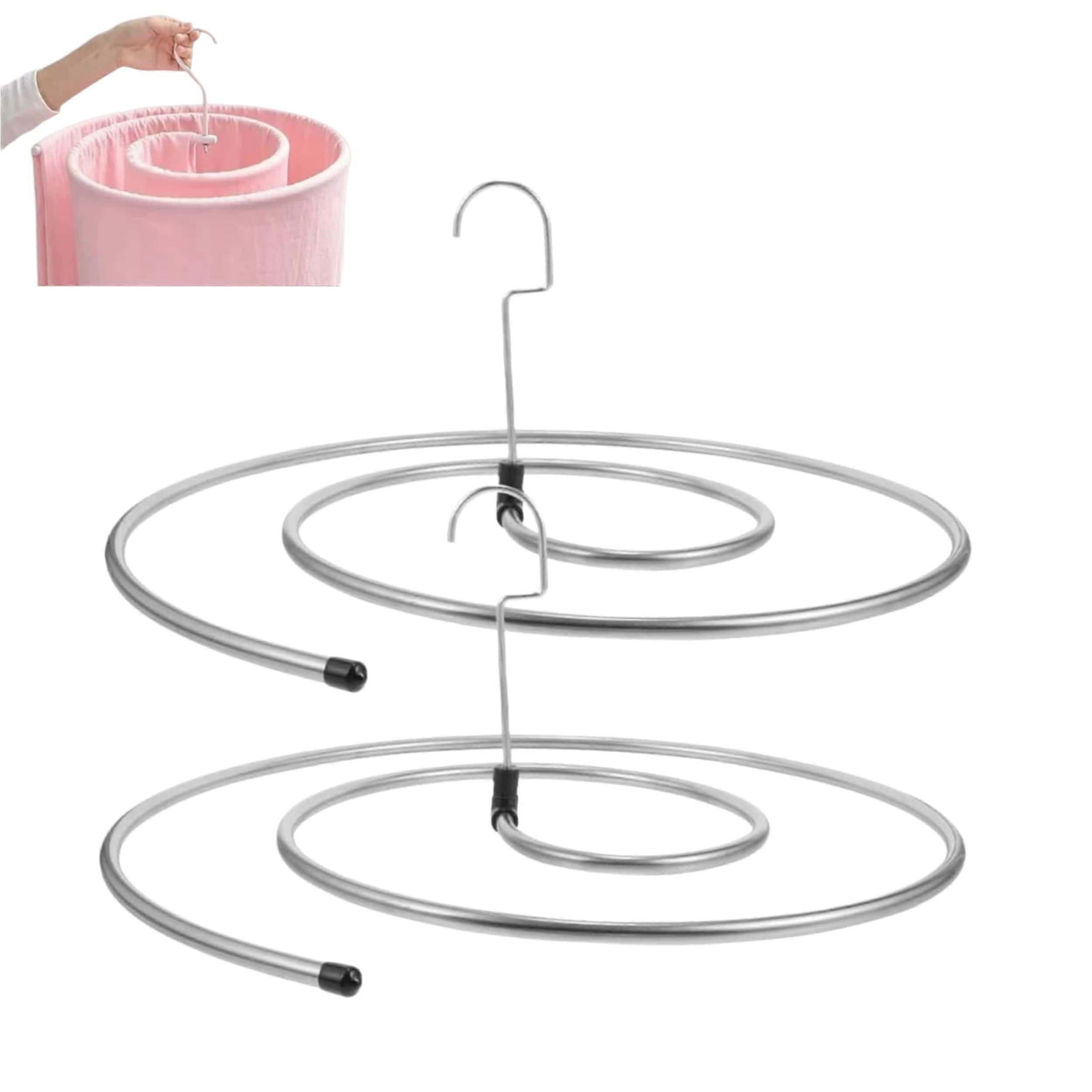 Stainless Steel Spiral Drying Rack with Hook for Sheets and Clothes, Indoor Outdoor 2 Pack