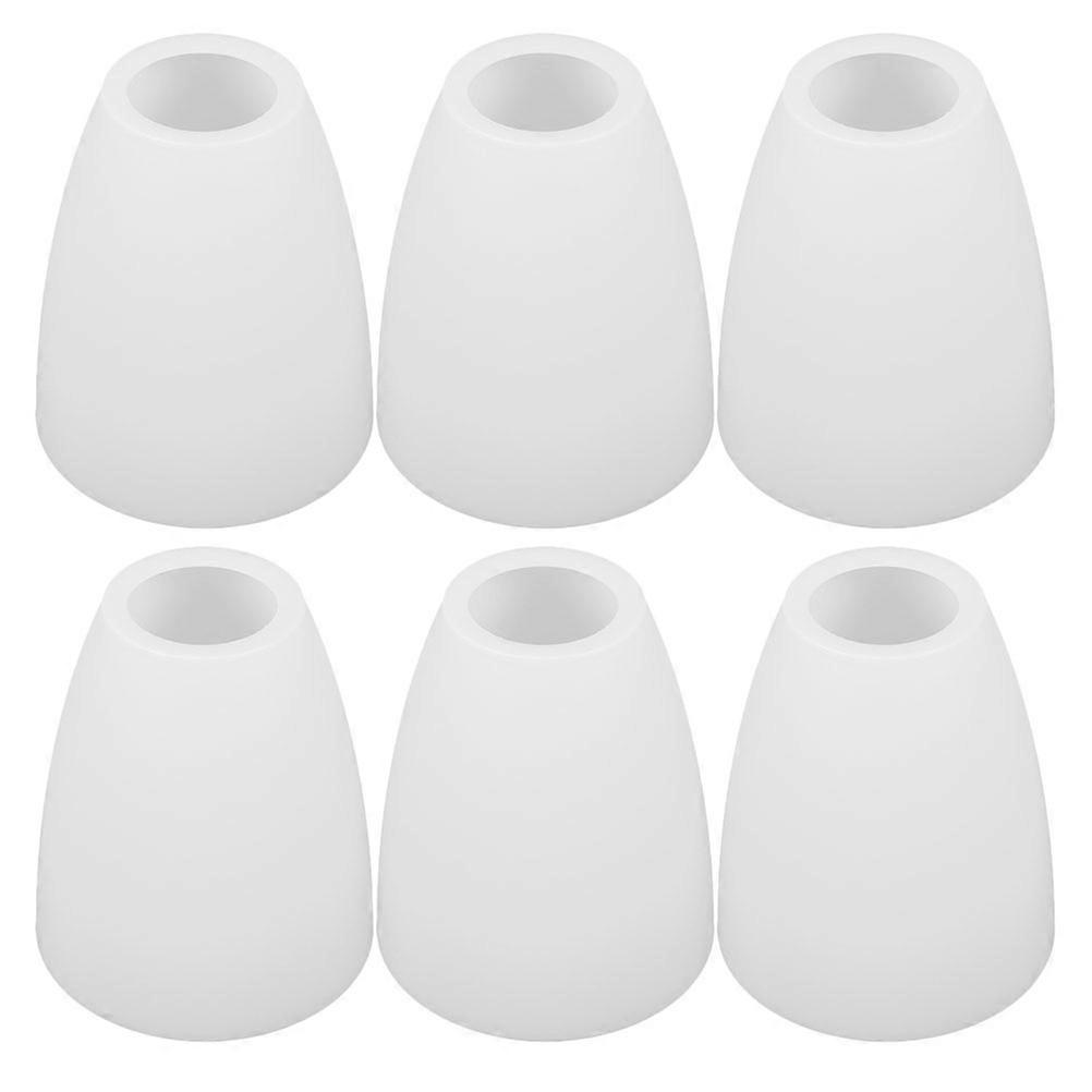 6Pcs White Plastic Lamp Shade for Table Lamps Flat Head Replacement