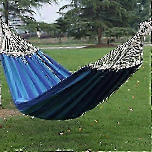 2025 ​Double Thickened Canvas Hammock with Curved Rod - Outdoor Portable Beach Swing Bed & Stand​_HWE04