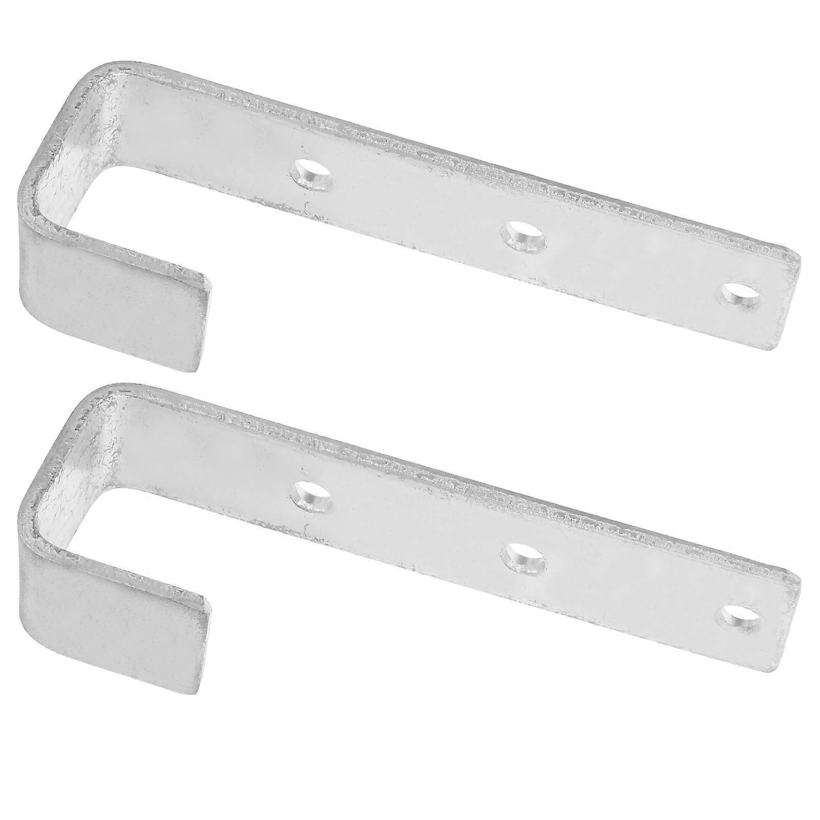 Iron Bunk Bed Ladder Hook Bracket for Storage Use 2Pcs Silver Pair